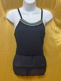 Iz Byer Beaded Neckline Chiffon Layered Sleeveless Blouse - Small