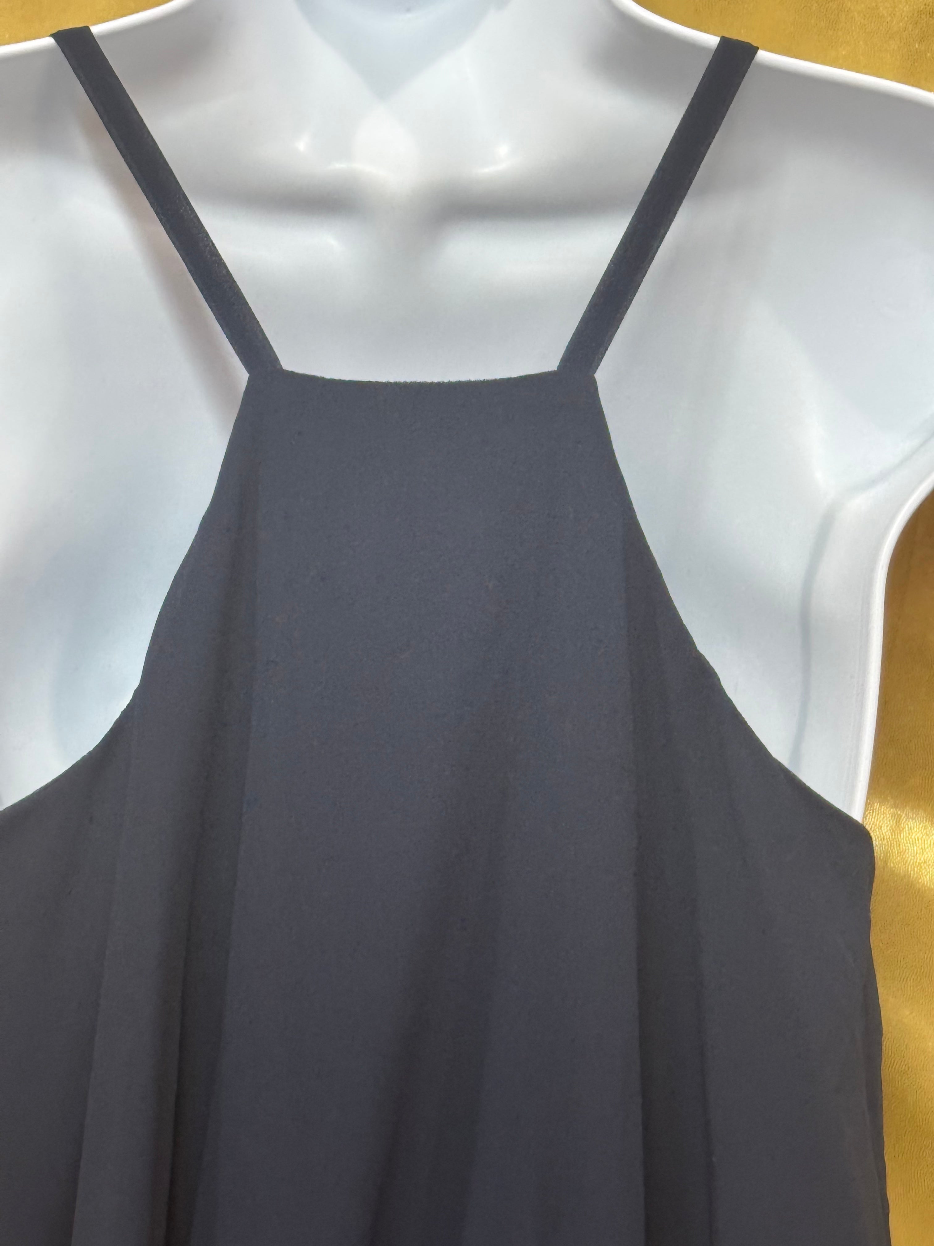 Iz Byer Beaded Neckline Chiffon Layered Sleeveless Blouse - Small