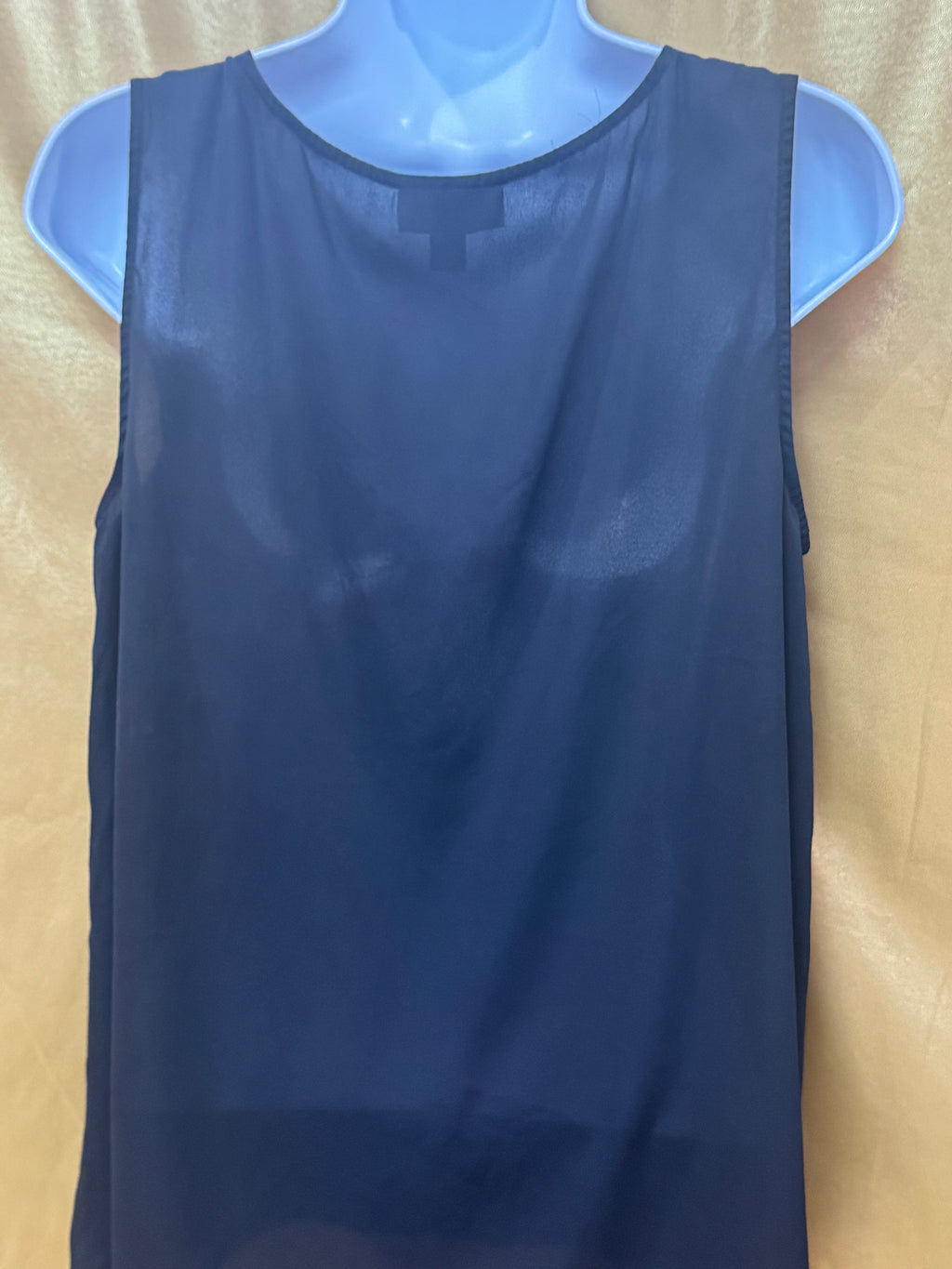 Bold Elements Black Zip V-Neck Sleeveless Blouse Size Small