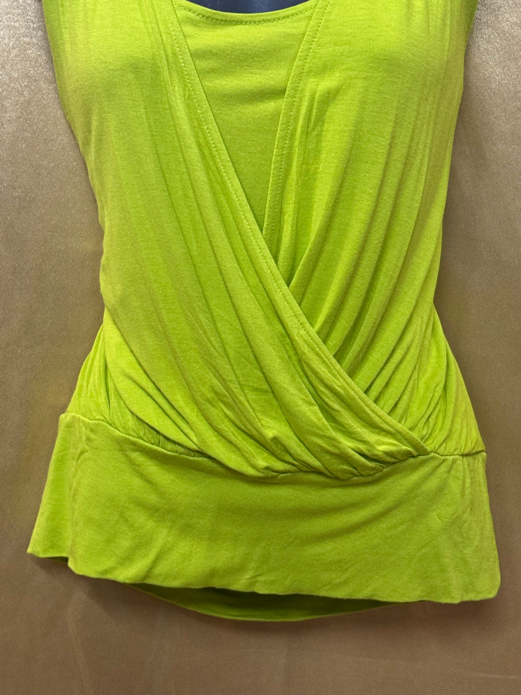 Vibrant Lime Green Kenneth Cole New York Draped Wrap Top Size S