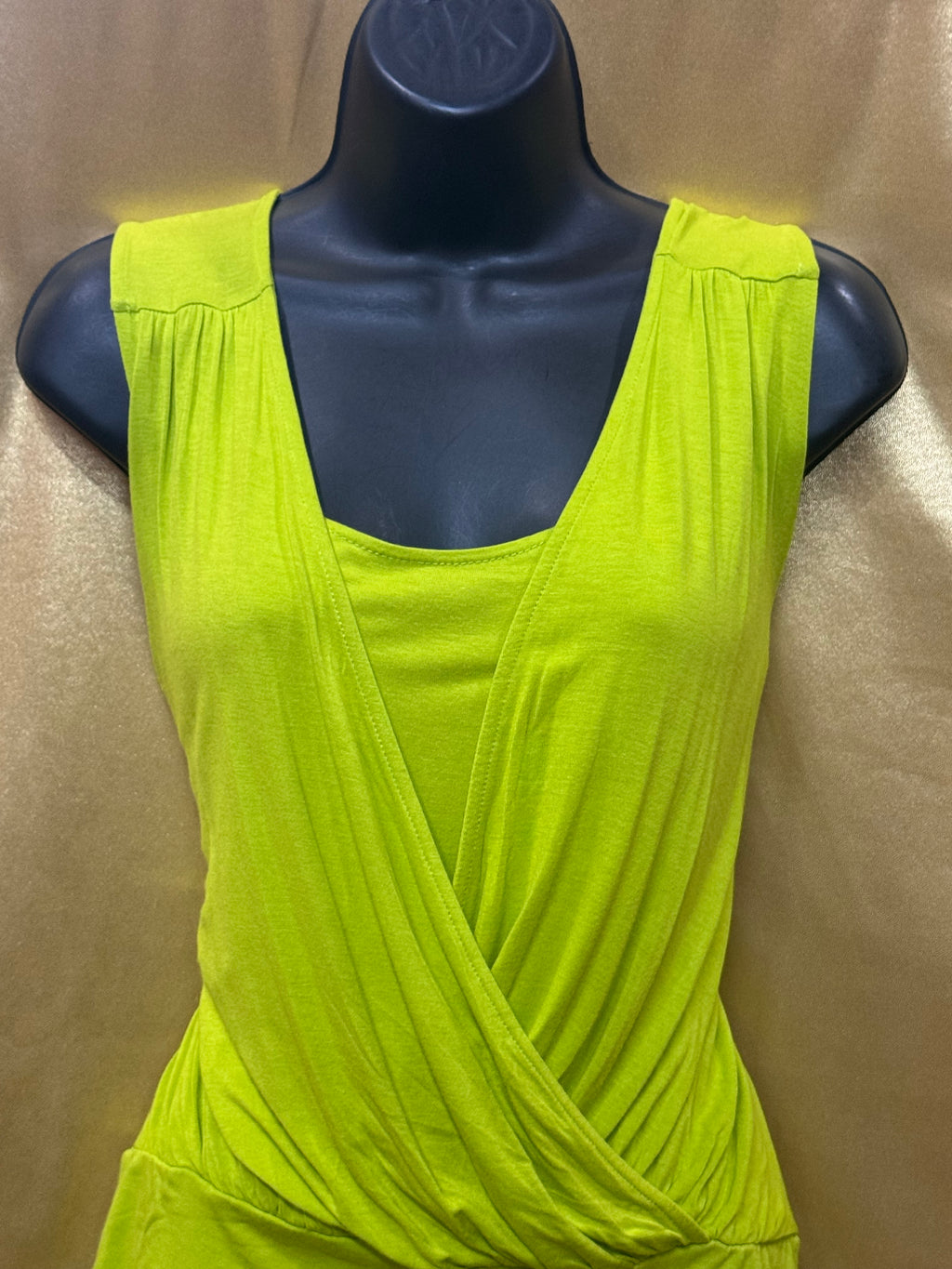 Vibrant Lime Green Kenneth Cole New York Draped Wrap Top Size S