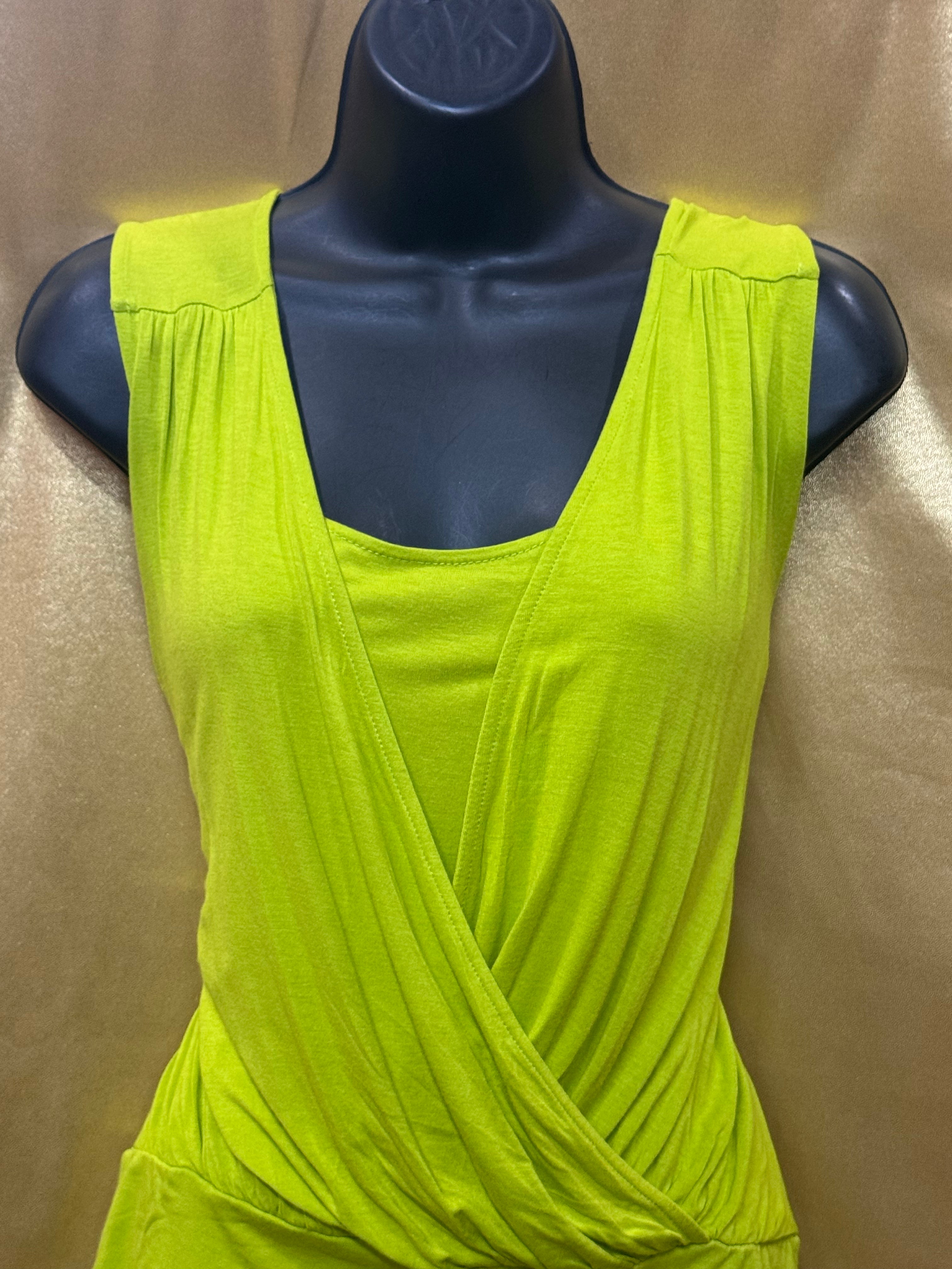 Vibrant Lime Green Kenneth Cole New York Draped Wrap Top Size S
