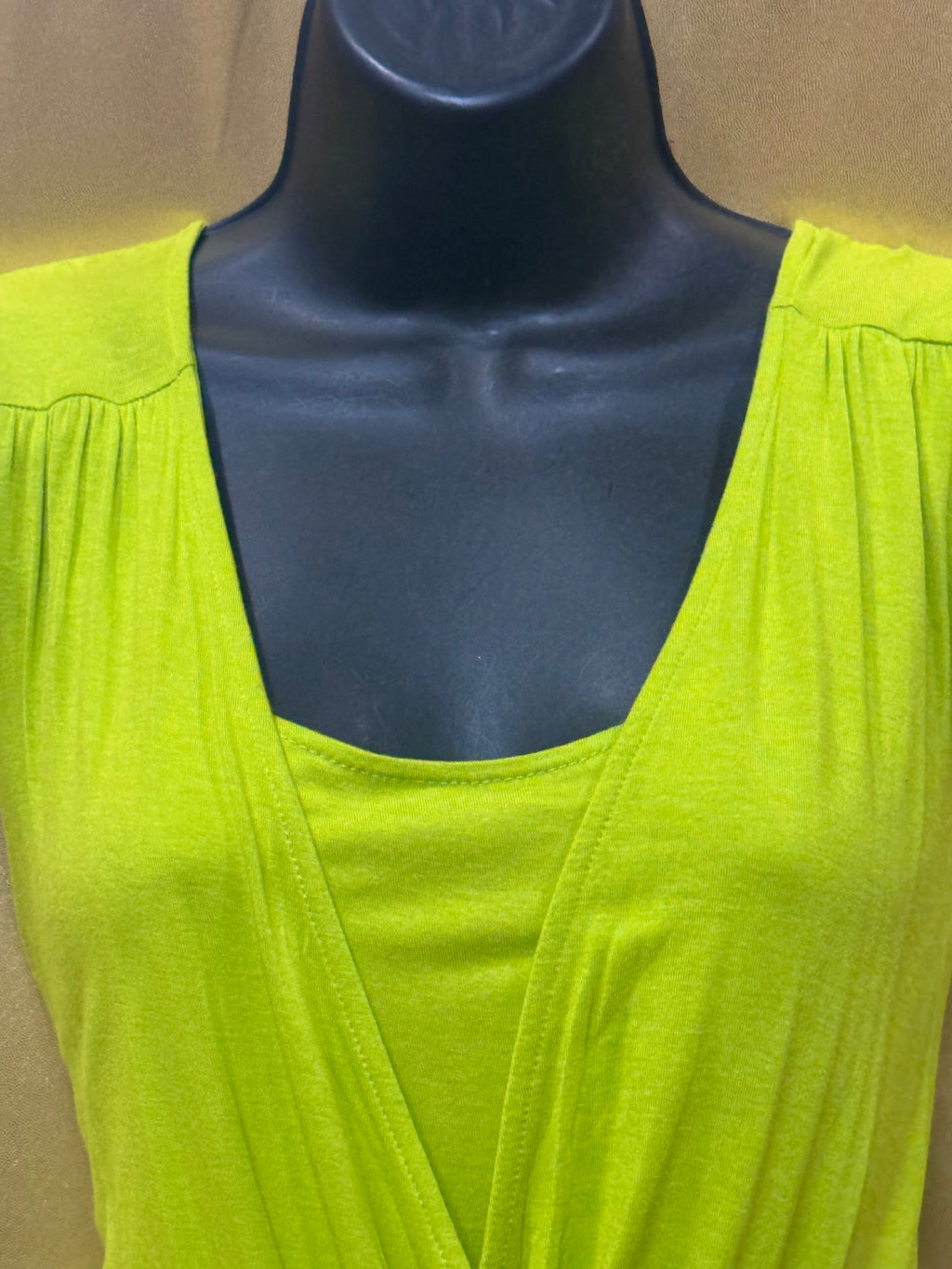 Vibrant Lime Green Kenneth Cole New York Draped Wrap Top Size S