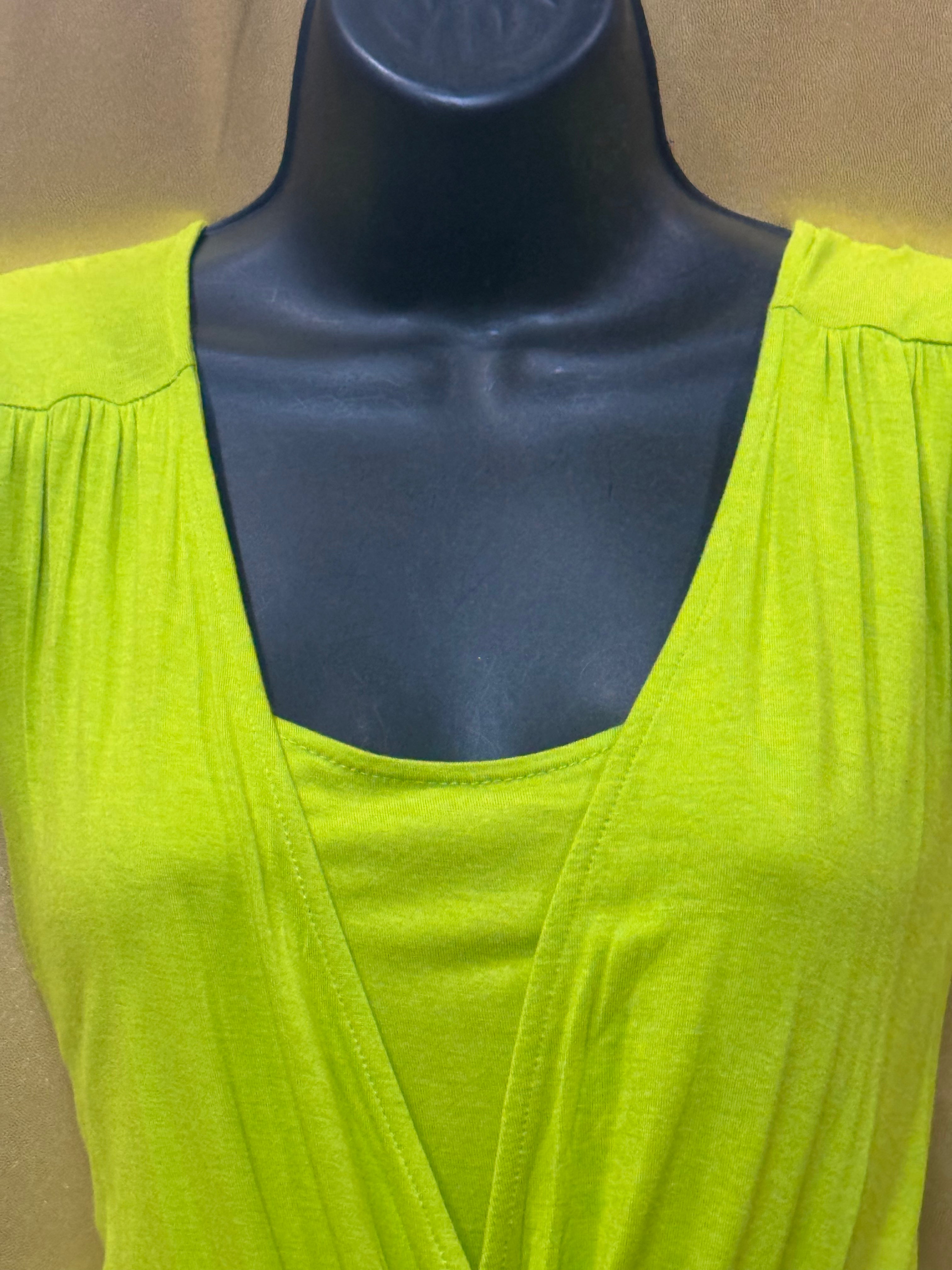 Vibrant Lime Green Kenneth Cole New York Draped Wrap Top Size S