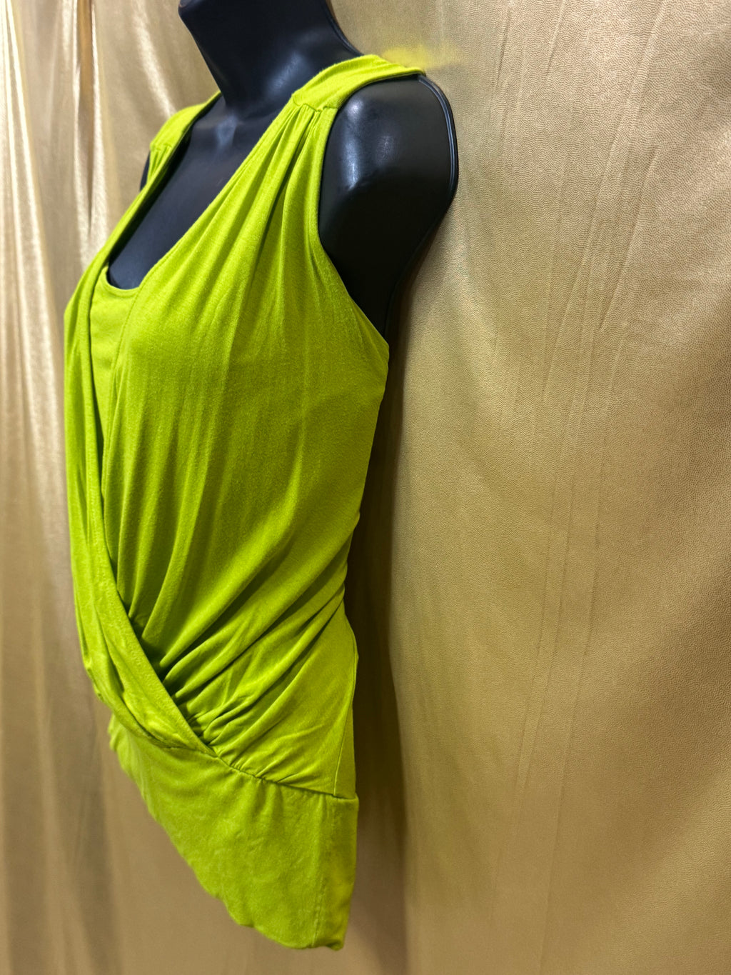 Vibrant Lime Green Kenneth Cole New York Draped Wrap Top Size S