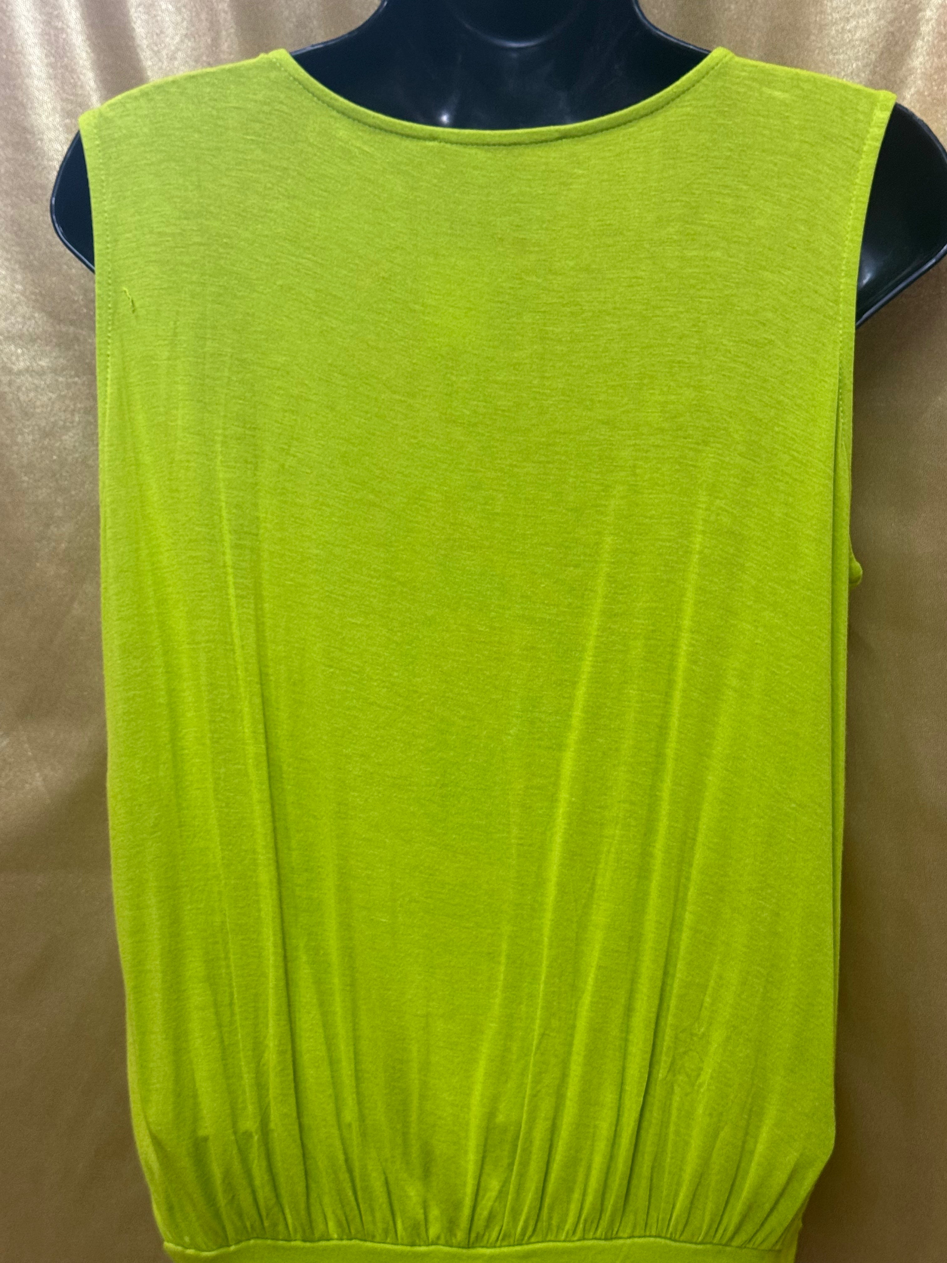 Vibrant Lime Green Kenneth Cole New York Draped Wrap Top Size S