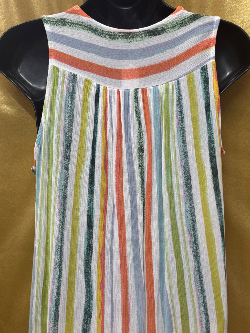 22nd Brand Colorful Striped V-Neck Tank Top - Made in USA, Size Small