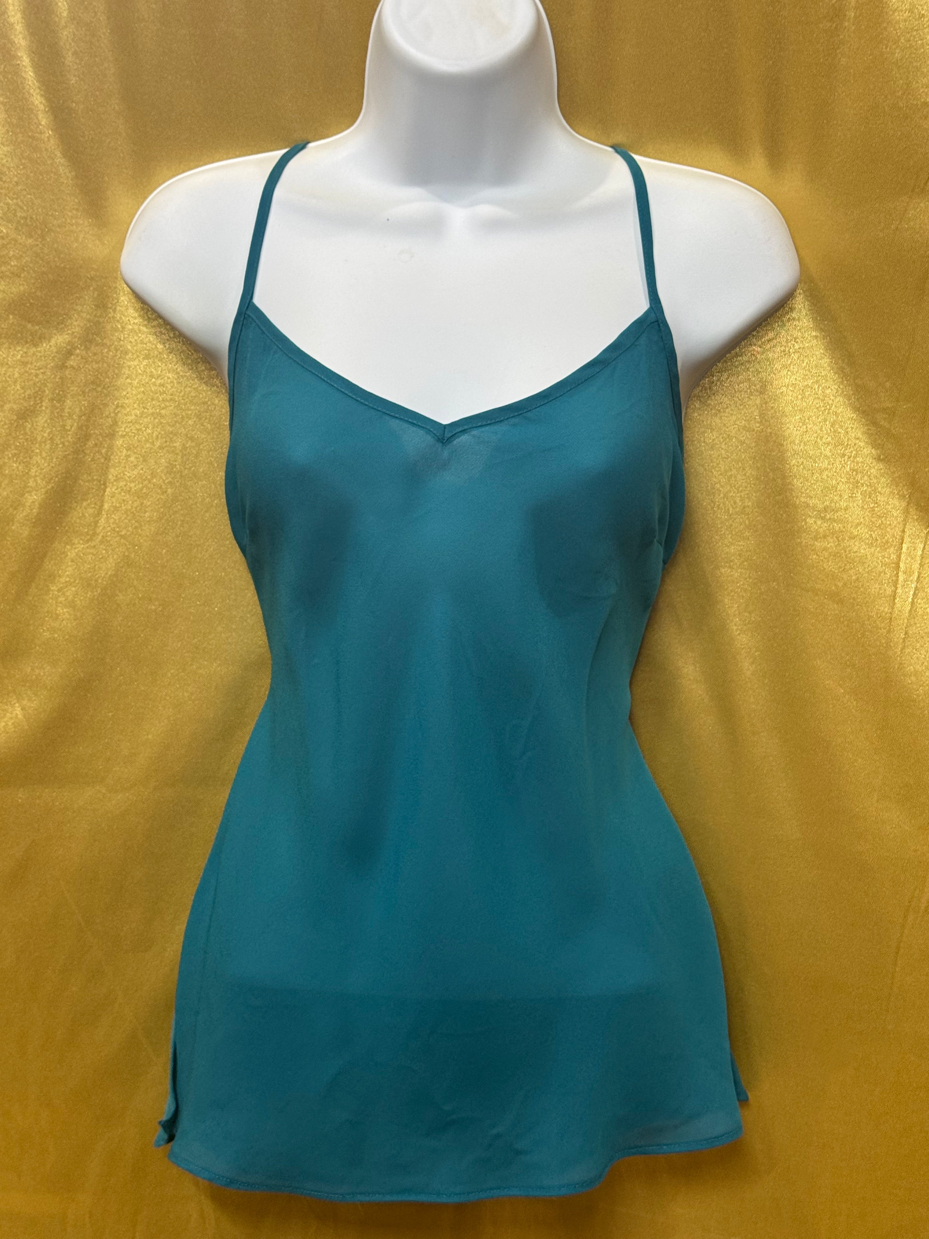 Nicole by Nicole Miller Emerald Teal Lined Camisole Tank Top Size M