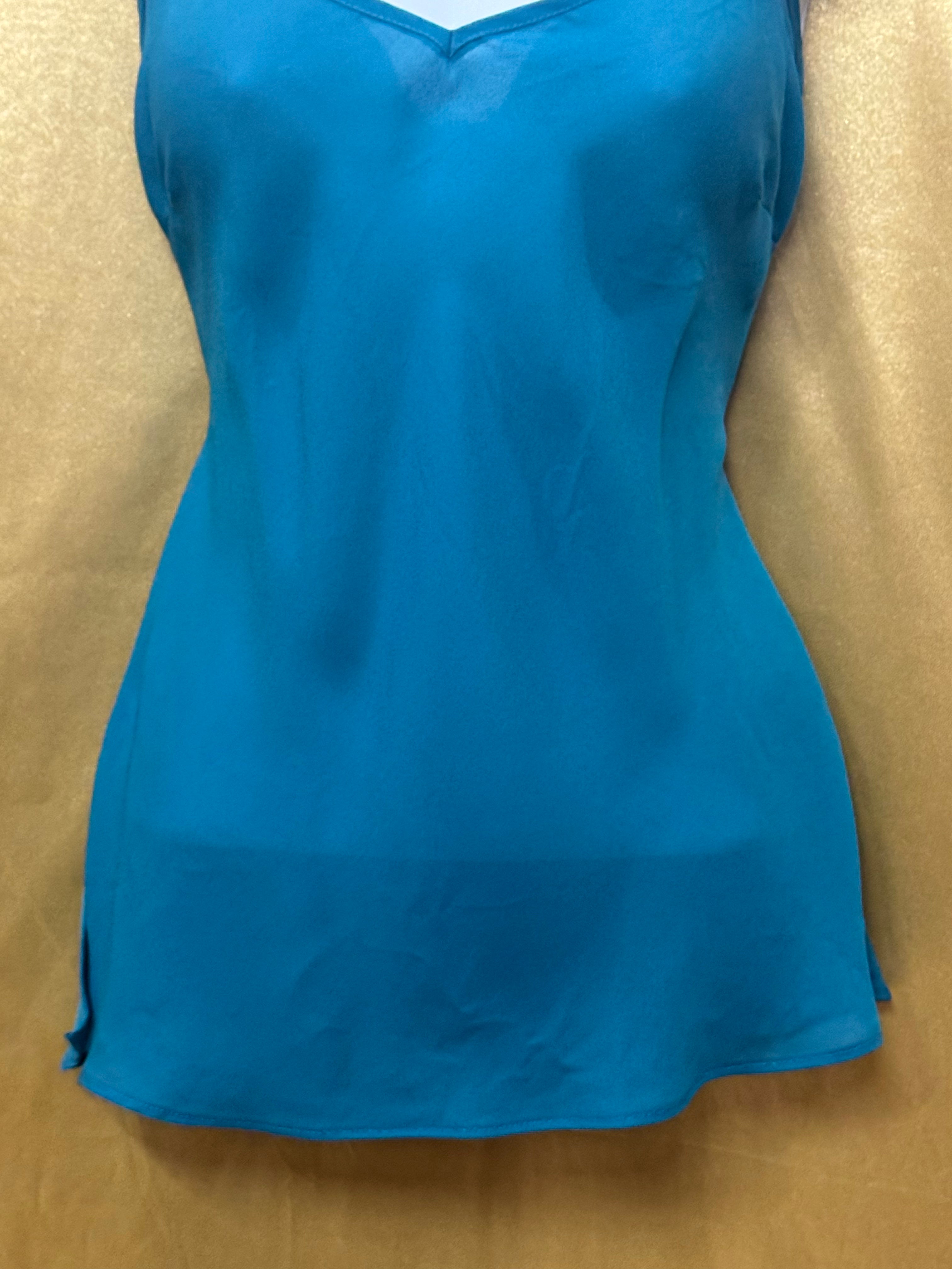 Nicole by Nicole Miller Emerald Teal Lined Camisole Tank Top Size M
