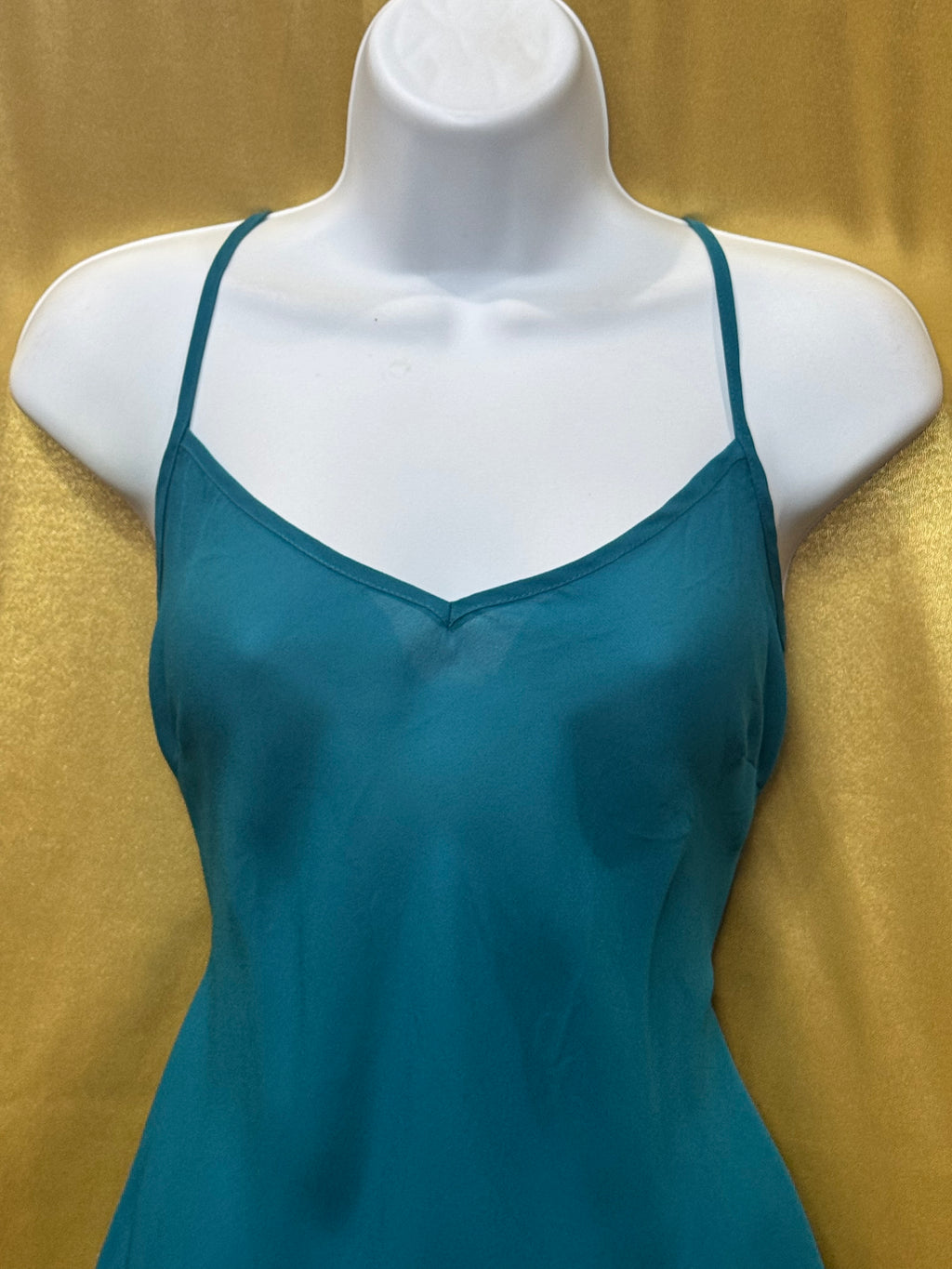 Nicole by Nicole Miller Emerald Teal Lined Camisole Tank Top Size M