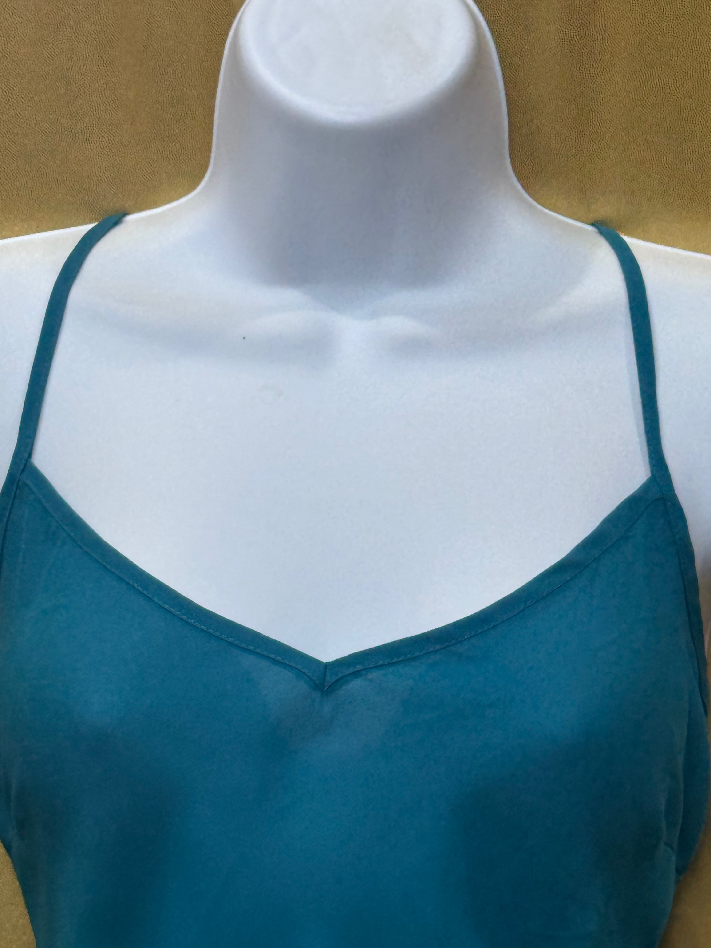 Nicole by Nicole Miller Emerald Teal Lined Camisole Tank Top Size M
