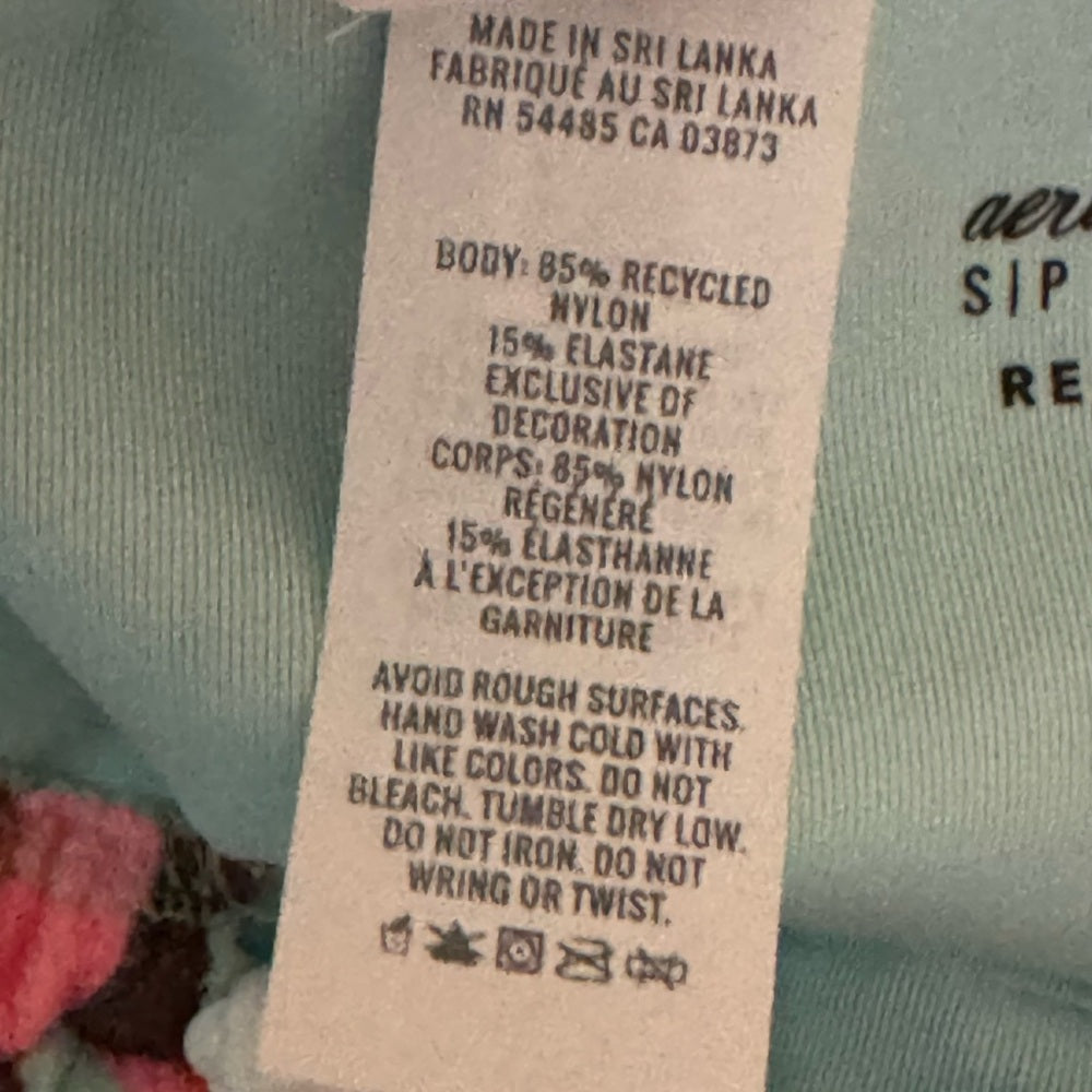 Aerie NWT High Cut Cheeky Floral Summer Swim Bikini Bottoms‎ Size S