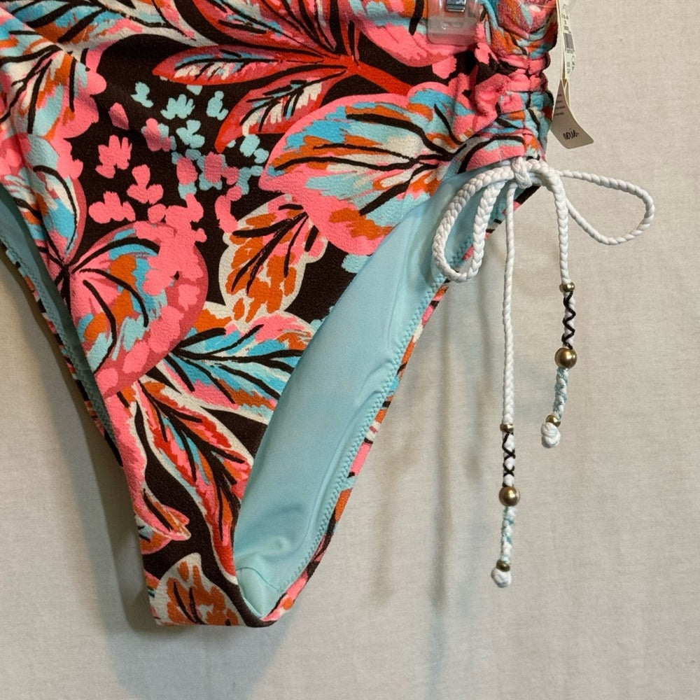 Aerie NWT High Cut Cheeky Floral Summer Swim Bikini Bottoms‎ Size S