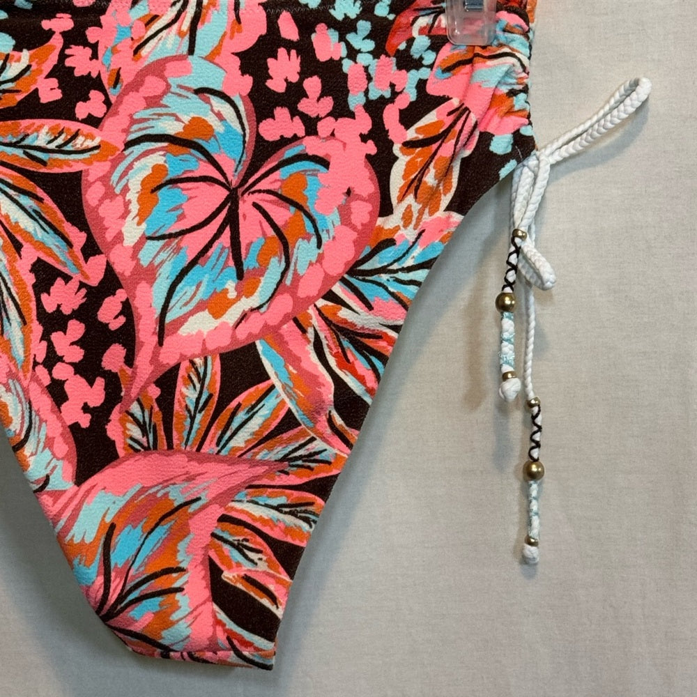 Aerie NWT High Cut Cheeky Floral Summer Swim Bikini Bottoms‎ Size S
