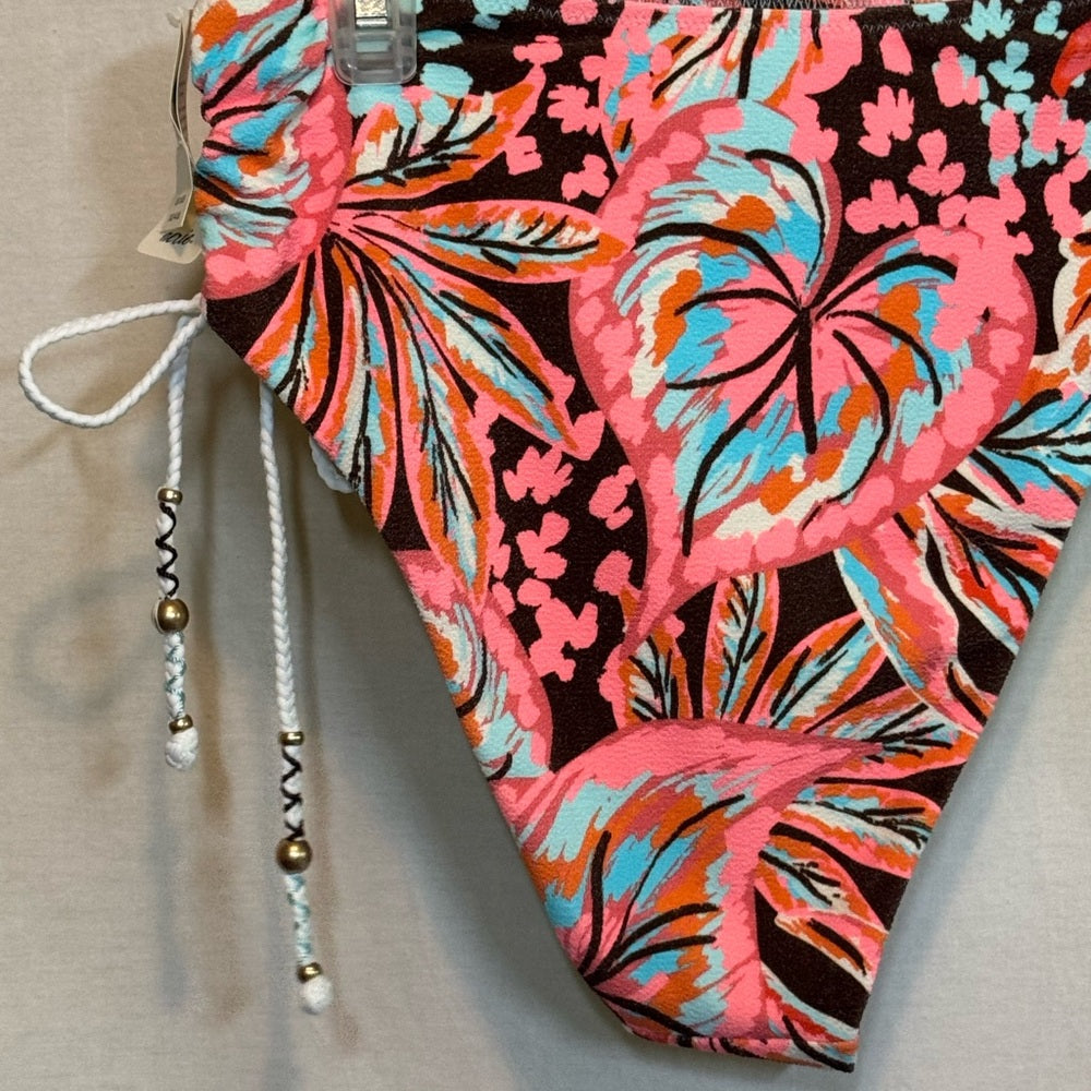 Aerie NWT High Cut Cheeky Floral Summer Swim Bikini Bottoms‎ Size S