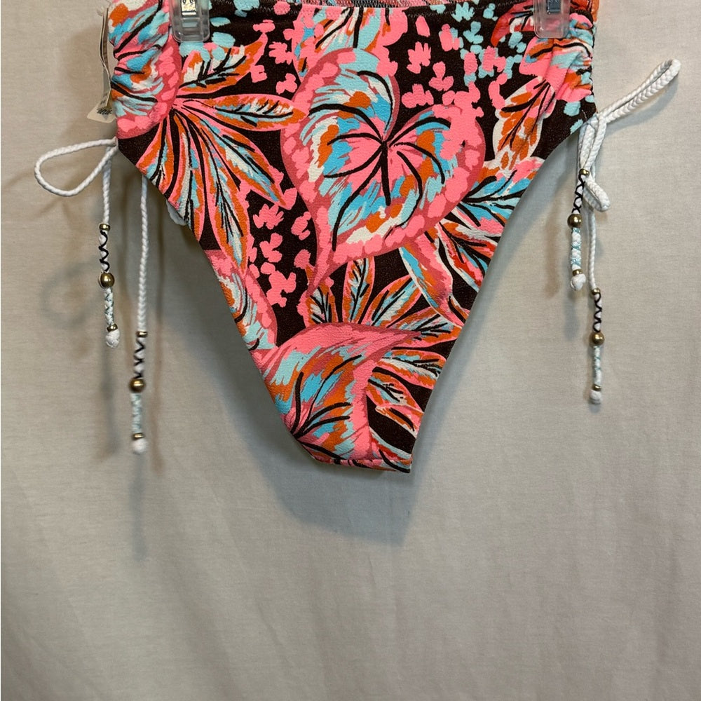 Aerie NWT High Cut Cheeky Floral Summer Swim Bikini Bottoms‎ Size S