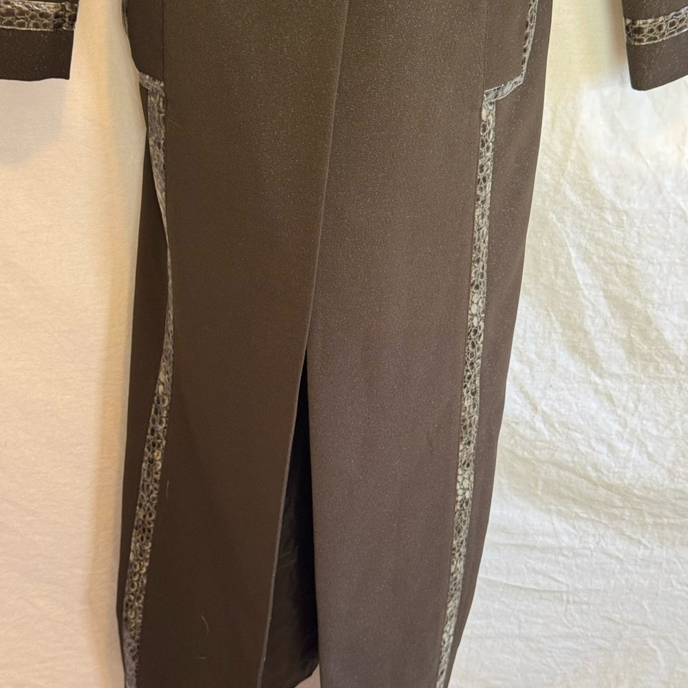 B-37 Donna Vinci Couture Brown 2-Piece Vintage Skirt & Blazer Set Size 10