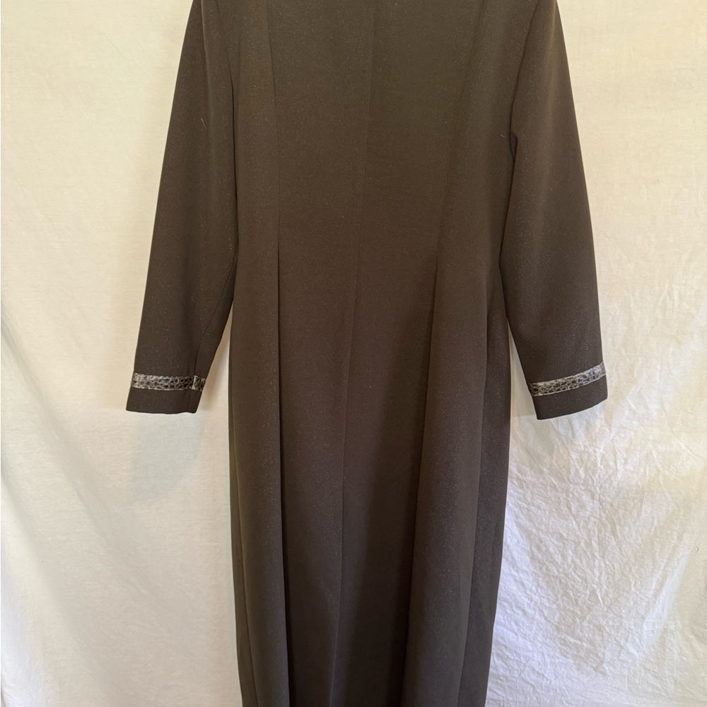 B-37 Donna Vinci Couture Brown 2-Piece Vintage Skirt & Blazer Set Size 10