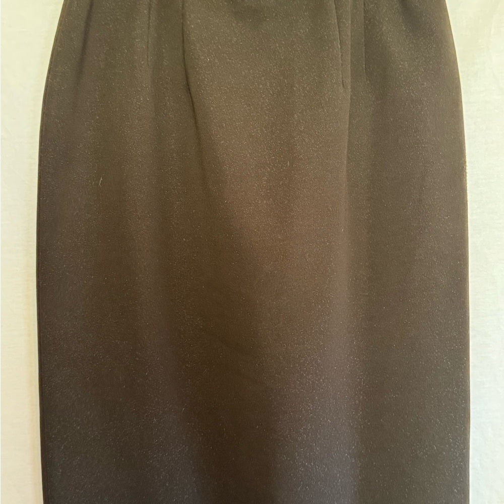 B-37 Donna Vinci Couture Brown 2-Piece Vintage Skirt & Blazer Set Size 10