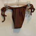 Aerie NWT Cheekiest brown side tie bikini bottoms size small women's swimwear at A Golden Lady Boutique