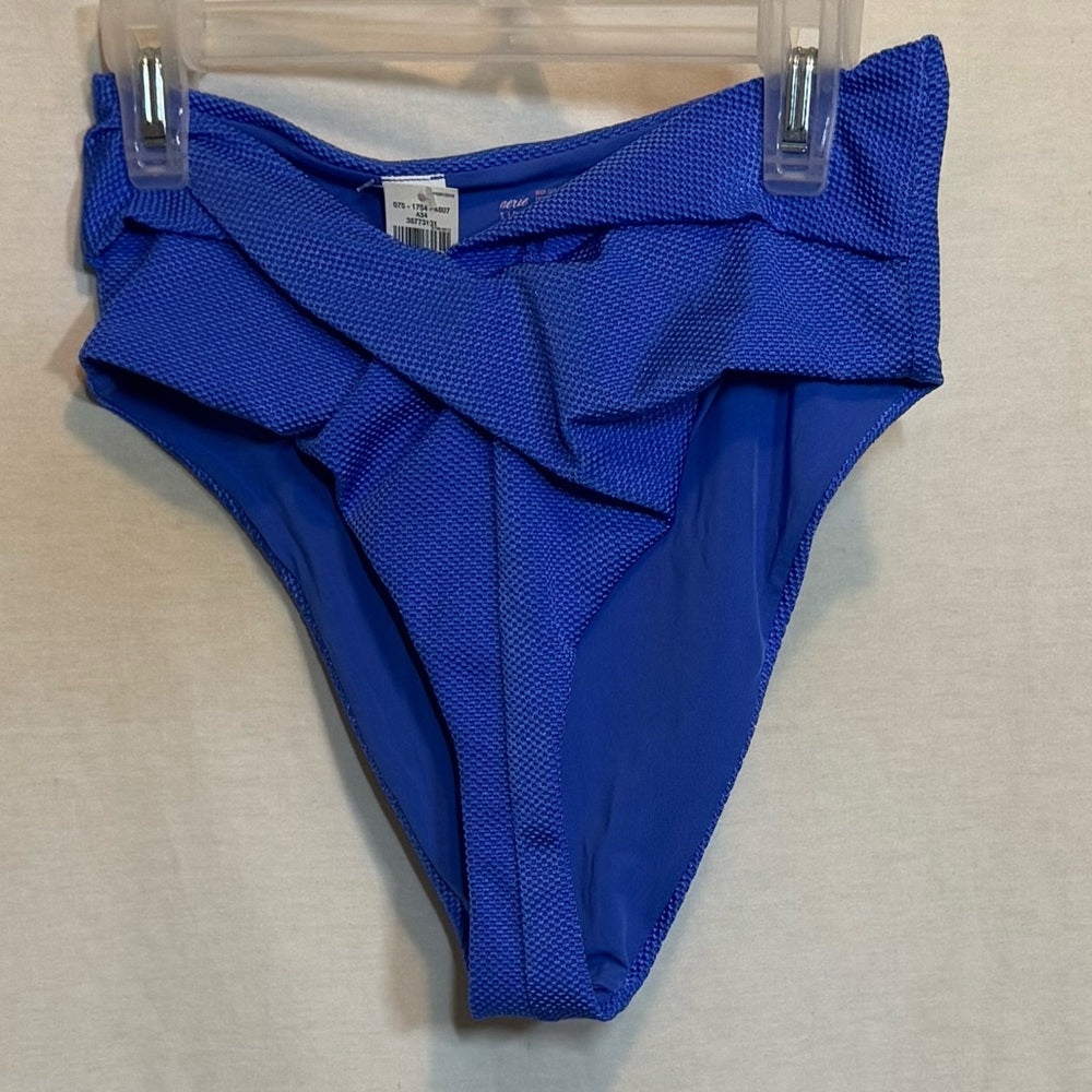 Aerie NWT High Cut Cheeky Blue Summer Swim Bikini Bottoms Size S‎