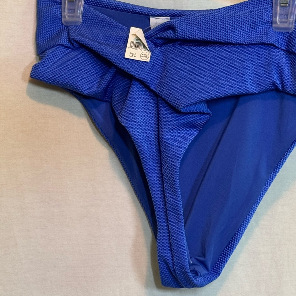 Aerie NWT High Cut Cheeky Blue Summer Swim Bikini Bottoms Size S‎