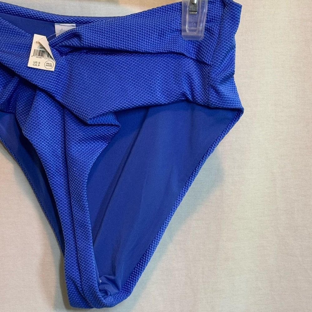 Aerie NWT High Cut Cheeky Blue Summer Swim Bikini Bottoms Size S‎