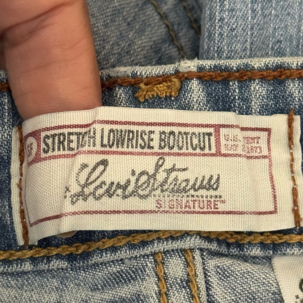 Levi Strauss Stretch Low Rise Boot Cut Denim Blue Jeans Size‎ 15