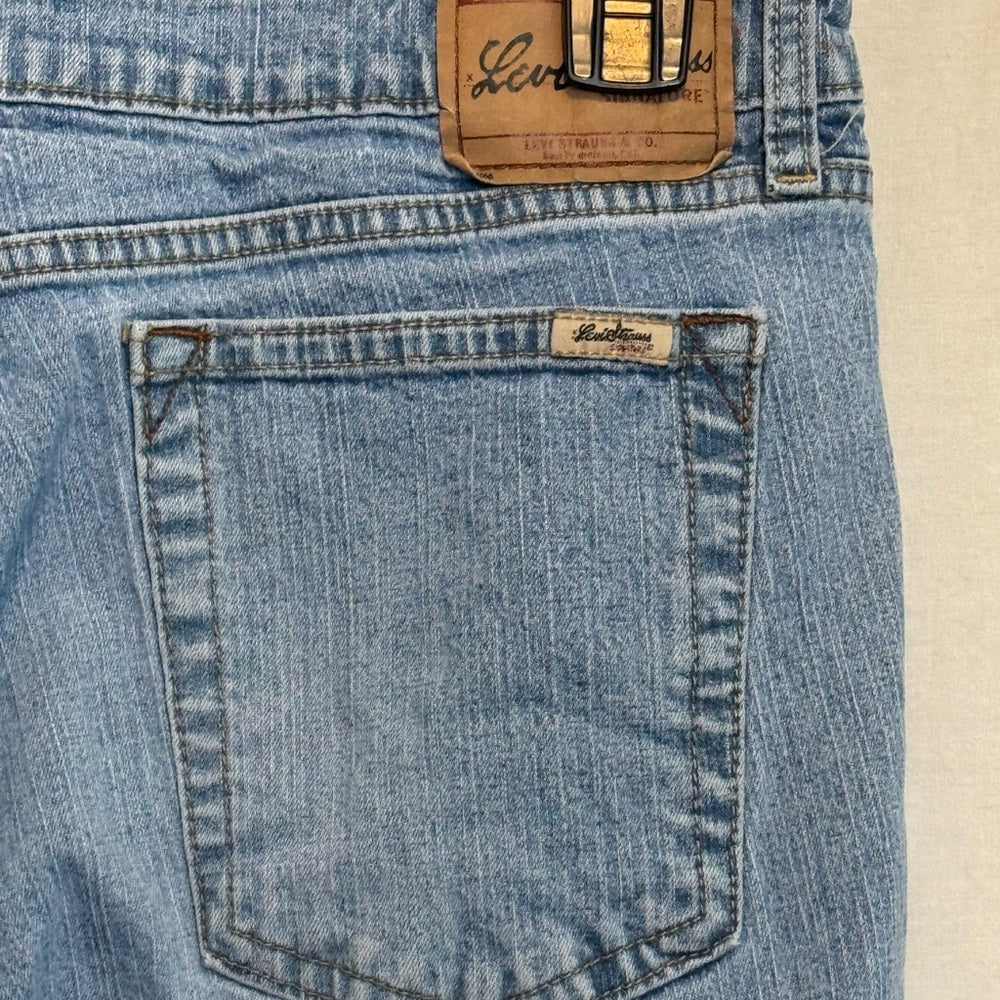 Levi Strauss Stretch Low Rise Boot Cut Denim Blue Jeans Size‎ 15