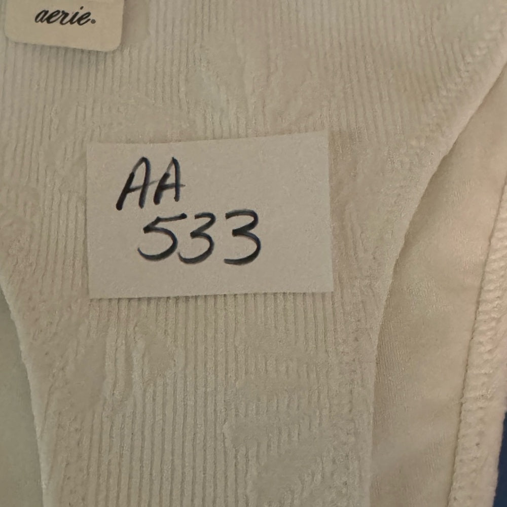 Aerie NWT Cheekiest White Summer Swim Bikini Bottoms Size S‎