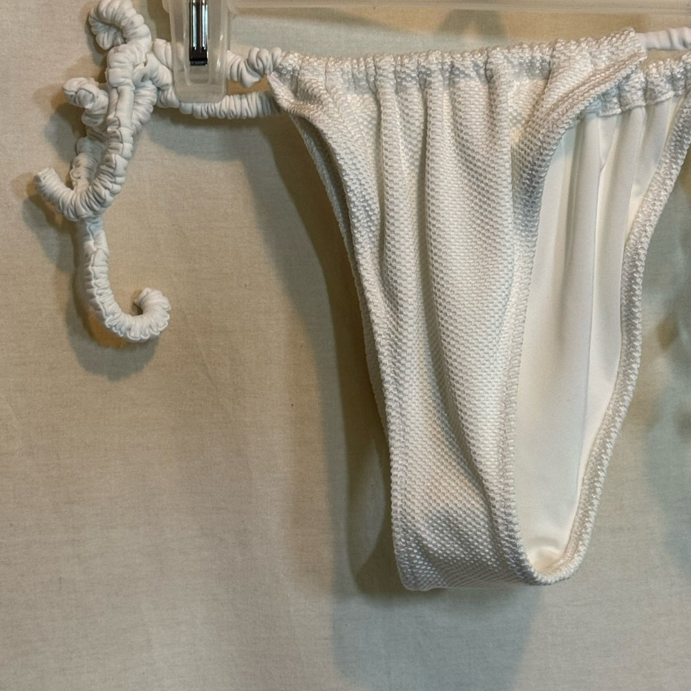Aerie NWT Cheekiest Side Tie‎ White Summer Swim Bikini Bottoms Size S