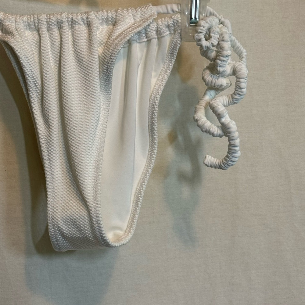Aerie NWT Cheekiest Side Tie‎ White Summer Swim Bikini Bottoms Size S