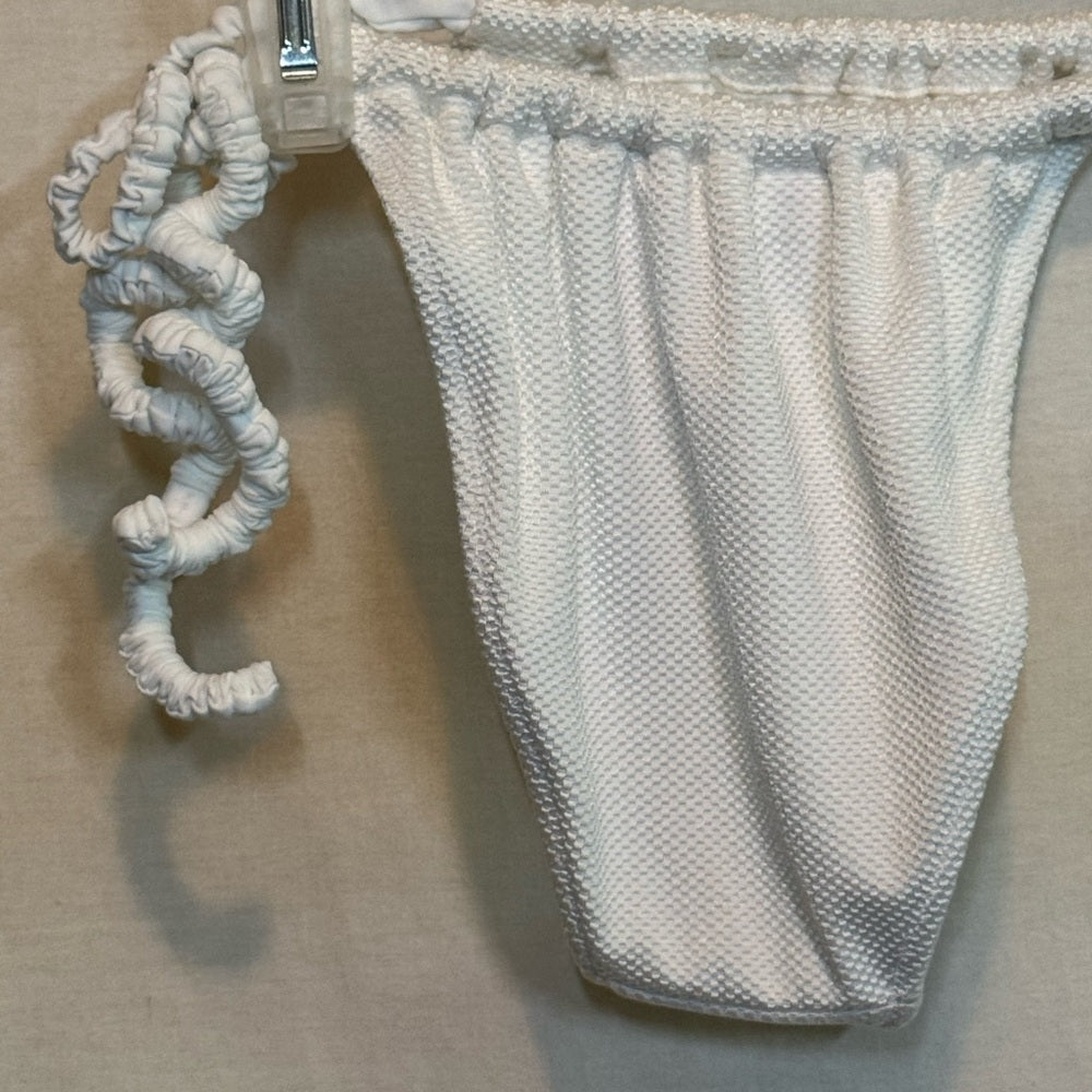 Aerie NWT Cheekiest Side Tie‎ White Summer Swim Bikini Bottoms Size S