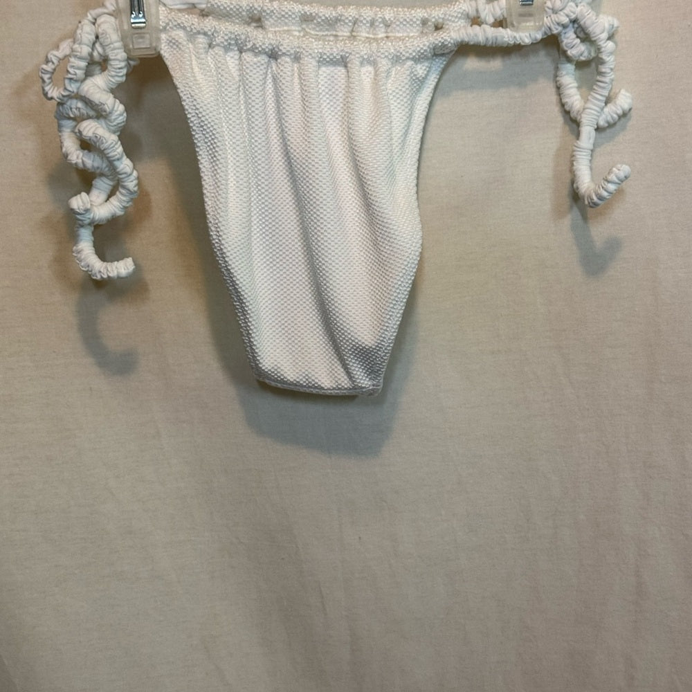 Aerie NWT Cheekiest Side Tie‎ White Summer Swim Bikini Bottoms Size S