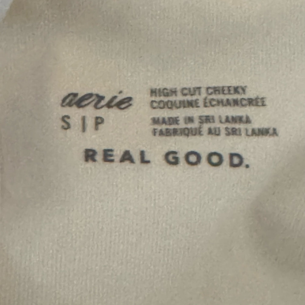 Aerie NWT High Cut Cheeky‎ White Summer Swim Bikini Bottoms Size S
