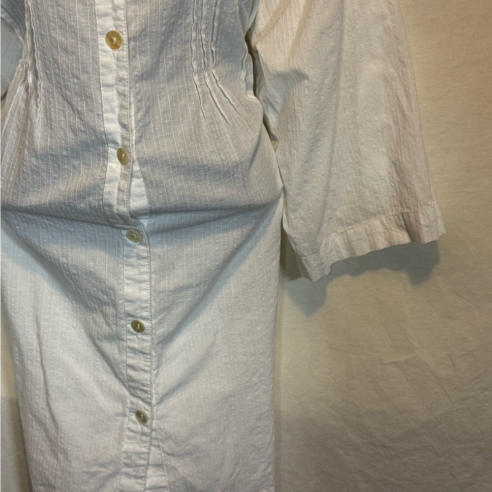 Club Z Collection White Pleated V-Neck Button Front Blouse Size 1X