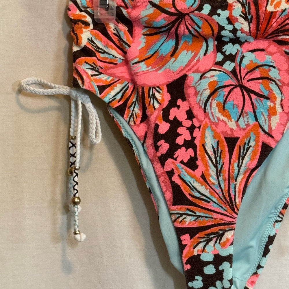 Aerie NWT High Cut Cheeky Pink & Blue‎ Bikini Bottoms Size S