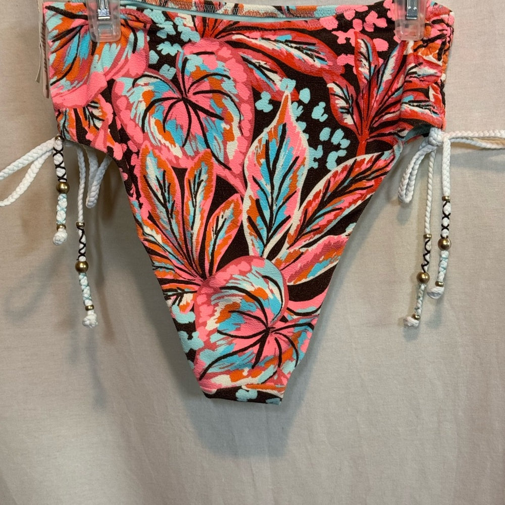 Aerie NWT High Cut Cheeky Pink & Blue‎ Bikini Bottoms Size S