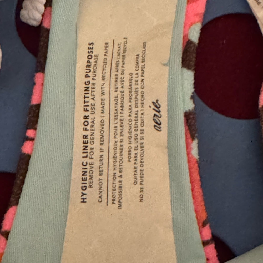 Aerie NWT High Cut Cheeky Pink & Blue‎ Bikini Bottoms Size S