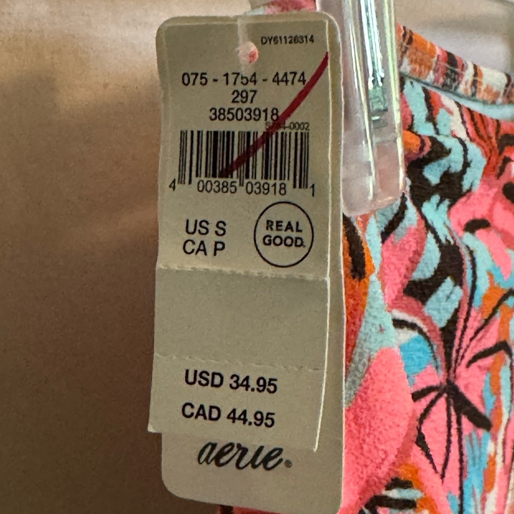 Aerie NWT High Cut Cheeky Pink & Blue‎ Bikini Bottoms Size S