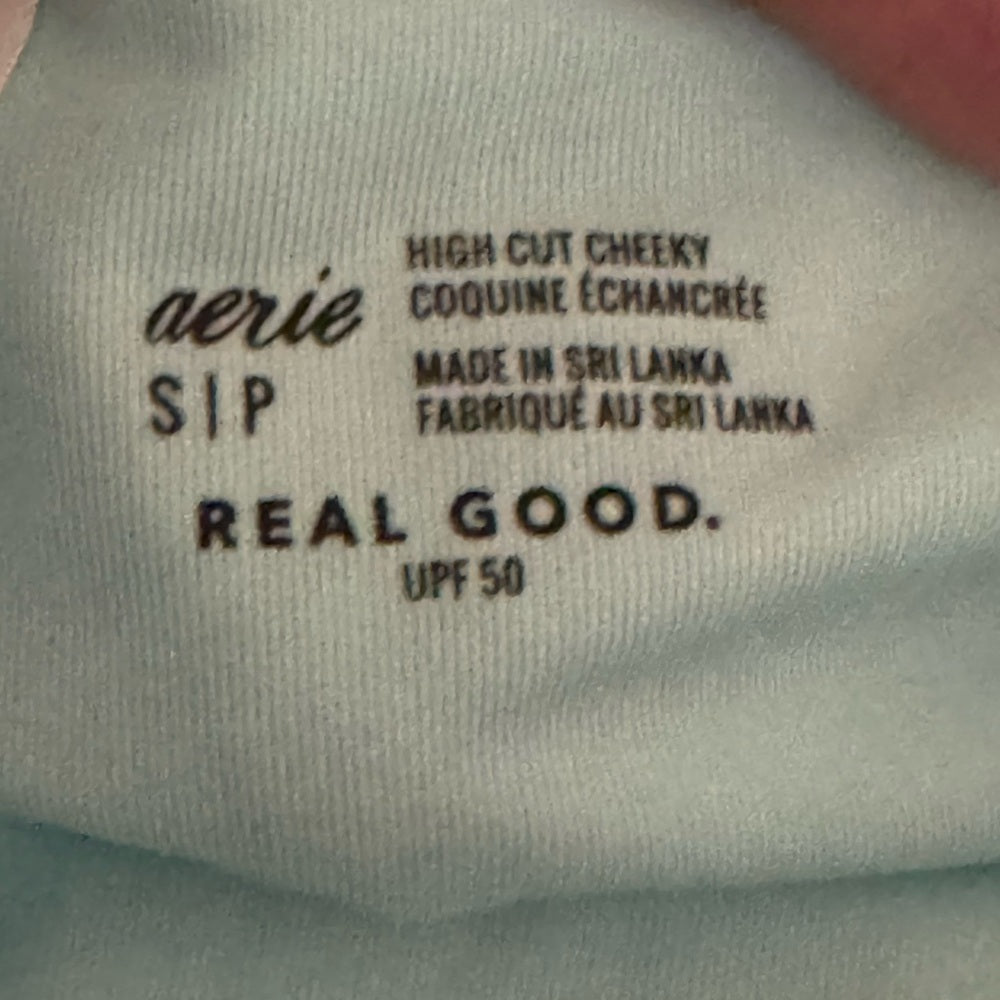 Aerie NWT High Cut Cheeky Pink & Blue‎ Bikini Bottoms Size S