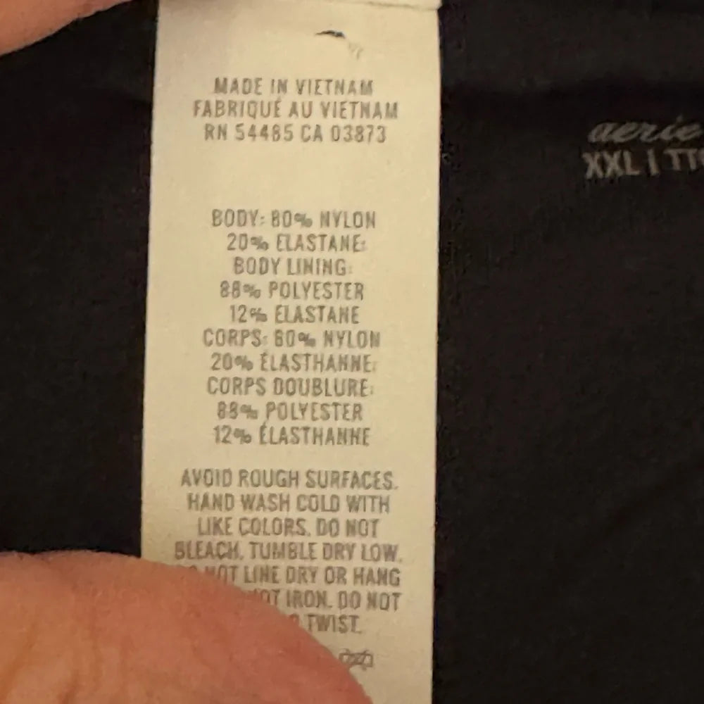 AA-64‎ Aerie NWOT PLUS SIZE XXL Black Summer Swim Bikini Bottoms