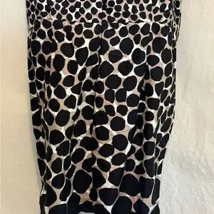 A-146 Love Cream White & Black Animal Print Sleeveless MIDI Dress‎ Size 13