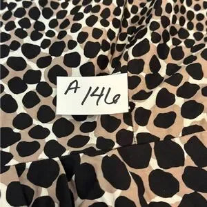 A-146 Love Cream White & Black Animal Print Sleeveless MIDI Dress‎ Size 13