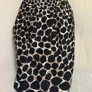 A-146 Love Cream White & Black Animal Print Sleeveless MIDI Dress‎ Size 13