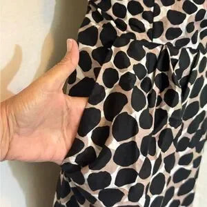 A-146 Love Cream White & Black Animal Print Sleeveless MIDI Dress‎ Size 13