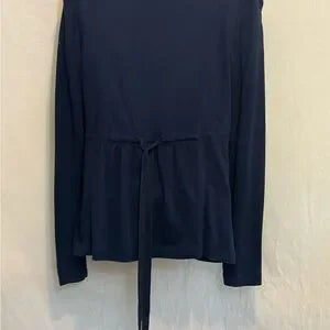 B-220 Free People Blue 100% Cotton Long Sleeve Suit Jacket Size 4‎