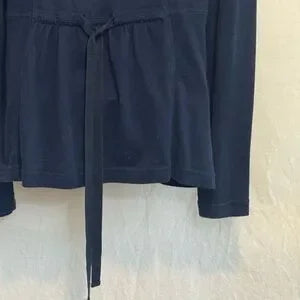 B-220 Free People Blue 100% Cotton Long Sleeve Suit Jacket Size 4‎