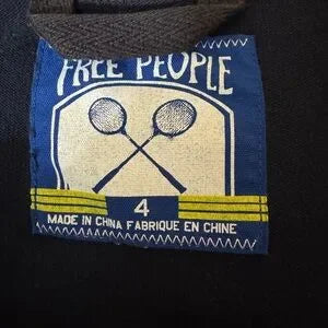B-220 Free People Blue 100% Cotton Long Sleeve Suit Jacket Size 4‎