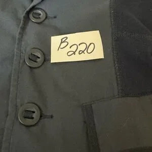 B-220 Free People Blue 100% Cotton Long Sleeve Suit Jacket Size 4‎